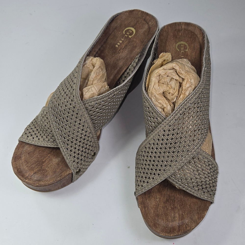 C Est‎ 1946 Wedge Sandals Womens Brown Size  11M